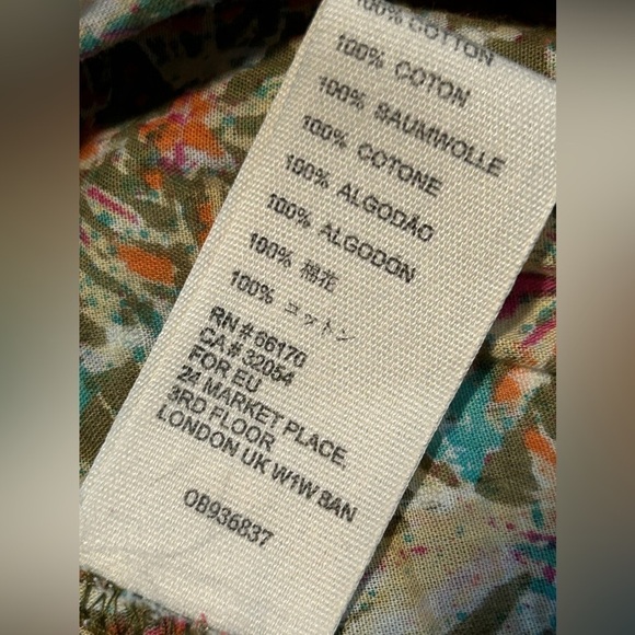 Free People Floral Garden Print Balloon Puff Sleeve Wrap Blouse Top women’s XS - Picture 9 of 16